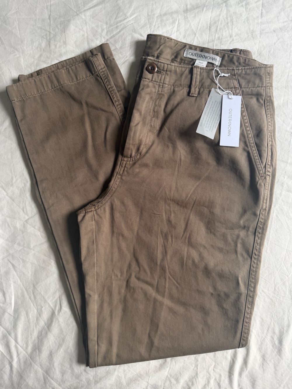 Outerknown Men's Brown Khaki Chino Pants 34x32